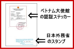 ベトナム大使館認証代行の手順や料金